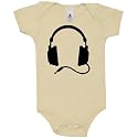 Headphones Black Baby Grow