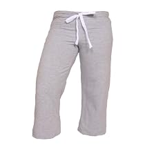 Heather Gray Solid color Lightweight Low Rise Flared Fleece Capris with tie cord waist. 3 Youth sizes
