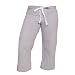Heather Gray Solid color Lightweight Low Rise Flared Cotton Jersey Capris with tie cord waist. 5 Adult sizes