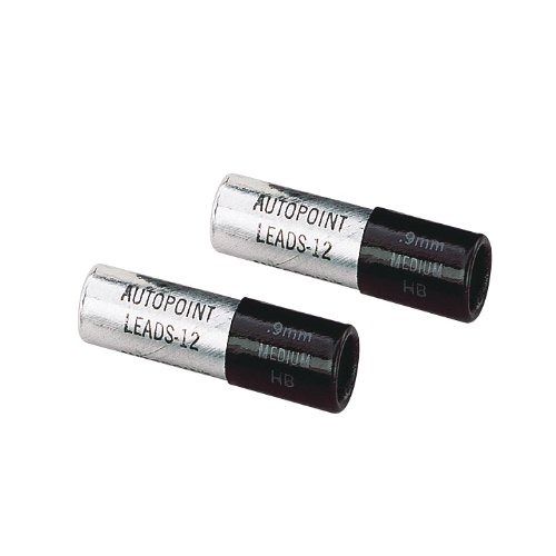 Autopoint® Replacement Leads, (2)Tubes (12 sticks per tube), 0.9mm, Black HB(medium) (89120)