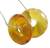 Money Talisman Faceted Citrine Donuts With Silver Chain