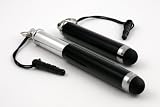 BLACK RETRACTABLE ADJUSTABLE CAPACITIVE TOUCH SCREEN STYLUS PEN FOR SAMSUNG i9100 GALAXY S2 S 2 II WITH CORD & PHONE STRORAGE JACK PLUG