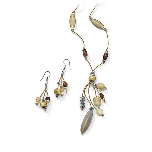 2 Piece Wood Lucite Set