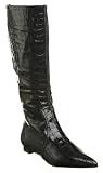Office Berlin Flat Knee Boot Black Croc Pt - 7 Uk