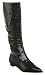 Office Berlin Flat Knee Boot Black Croc Pt - 7 Uk