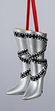 Fashion Avenue Pair of Sexy Silver Boots Christmas Ornament 3.25