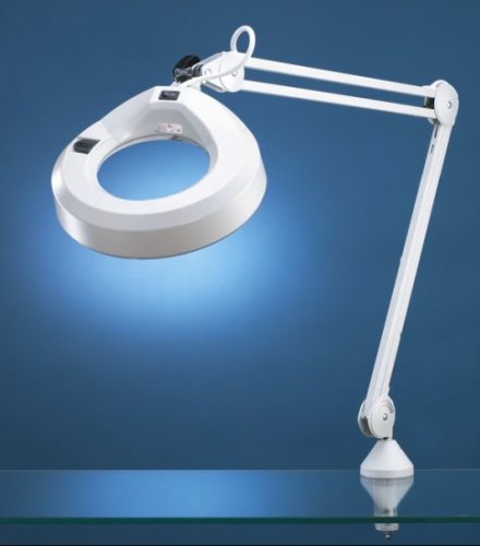 Luxo 17115LG KFM Gray Magnifier Light w/45-inch arm, Edge Mount and 5-diopter lens (lamp included)