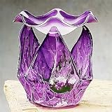 Purple Marble Grain Tulip Collectible Glass Oil Burner Aromatherapy