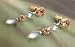 Fashion earrings 766 blue and brown on gold colour metal