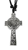 Pewter Celtic Cross Pendant W/ Cord Necklace