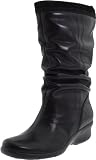 Clarks Women's Peggy Waterproof Boot,Black Leather,8 M US