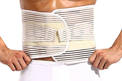 ieasysexy New Back Support & Posture Men's Breathable Adjustable Body Shaper Slimming Tummy Trimmer Waist Binder Belt for Beer Belly (XXL, Khaki)