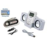 Portable Stereo Speaker (White) + FM Transmitter for SanDisk Sansa Player Fuze Clip View... by DBROTH