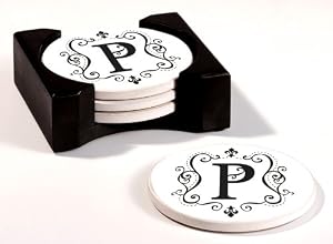 Round Monogram Coaster - P