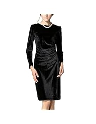 Long Sleeves Cocktail Ruched Evening Dress/Prom Dress/Party Dress/Wedding Dress/Tunic/Midi Dress 