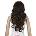 Sunward Fashion Womens Girls Dark Brown Wavy Curly Long Hair Human Wig+wig Cap