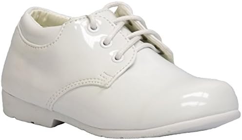 Danuccelli 1011001 Infant Toddler Boys White Patent Lace Up Communion Dress Shoe (9.5 M US Toddler,White Patent)