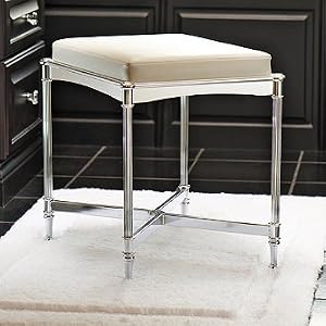 Belmont Vanity Stool - Brushed Nickel - Frontgate