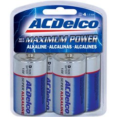 AC Delco D Maximum Power Alkaline Retail Battery - 4 Pack