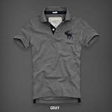 Abercrombie&Fitch アバクロンビー＆フィッチ メンズ・Meacham Lake・ポロシャツ (XXL, グレー)