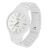Geneva Platinum Mens Round Bezel Link Watch