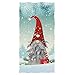 Christmas Gnome Tomte Hand Towels 16x30 in Bathroom Towel, Winter Elves with Red Hearts Snowflake Ultra Soft Highly Absorbent Small Bath Towel Merry Christmas X-mas Bathroom Decor Gifts