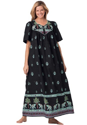 Only Necessities Women's Plus Size Border-Print Bib Lounger