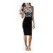 FIODAY Elegant Pinup Floral Lace Colorblock Bodycon Pencil Shift Dress