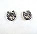 Sterling Silver Heart and Horseshoe Post Earrings title=