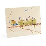 V&A Love Birds Single Greeting Card