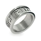 Eve's Addiction Stainless Steel Band with Greek Design-CLEARANCE- FINAL SALE