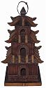 Unique Housewarming Gift Idea - 14" Hanging Wooden Pagoda Spirit House Japanese Garden Decoration