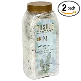 Masada Mineral Herb Spa 100% Natural Dead Sea Mineral Salts with Herbs and Aromas, Detox M.D., 2 lbs (907 g) (Pack of 2) by Masada