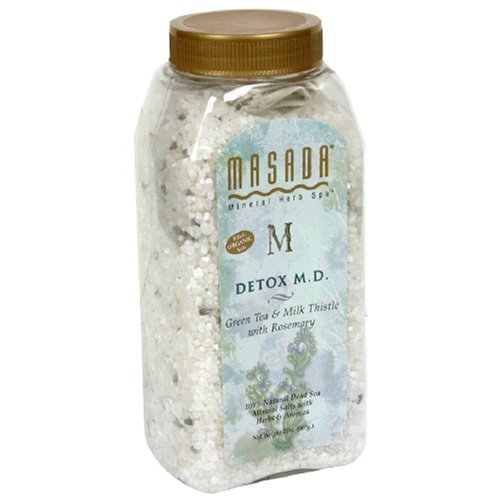 Masada Mineral Herb Spa 100% Natural Dead Sea Mineral Salts with Herbs & Aromas, Detox M.D., 2 lbs (907 g) (Pack of 2)