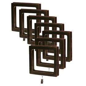 Manhattan Square Wood Drapery Rings 7-pc. Set - Venetian Bronze by -
