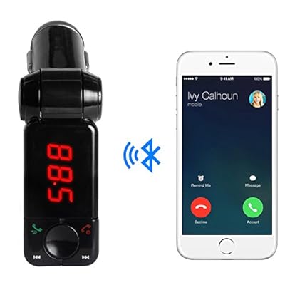 Bluetooth Car Charger, DMG High Performance LED Display Digital Wireless Bluetooth FM Transmitter, In-Car Bluetooth...