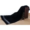 Saunatuch Saunat�cher Saunahandtuch Strandt�cher Frottee - Qualit�t "Texas" 500g/m� Gr�sse 80x200 cm, Farbe schwarz mit Bord�re silber