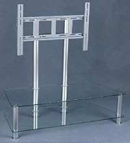 DigiTV Glass Wide Screen Plasma & LCD TV Audio Visual System Stand for 32" To 52" Flat Panel Displays