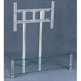 DigiTV Glass Wide Screen Plasma & LCD TV Audio Visual System Stand for 32" To 52" Flat Panel Displays