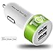 TopG - Lifetime Warranty - Dual USB Ports 3.1A Portable USB Car Charger for iPhone 5 5S 5C 4 4S,iPad 4 3 2,iPad mini,iPad air Battery Power Supply for All Apple Device (Lightning Cable/Adapter Not Included)- (White+Neon Yellow)