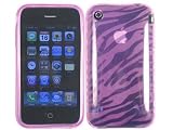 Zebra Baby Pink TPU Skin Case Cover for Apple iPhone 3G 3GS