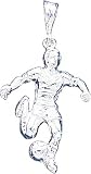 Sterling Silver Soccer Player Charm Pendant Jewelry New