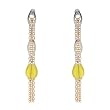 Made in Italy Majestic Earrings With 5.70ctw Genuine Chalcedonies 14K/925 Gold plated Silver. Total item weight 7.3g Length 71mm