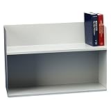 Buddy Products 1221-32 Two-tier recycled steel book rack without dividers, platinum