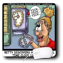 Londons Times Funny Medicine Cartoons - Biological Time Clock Ticking - Mouse Pads