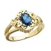 14Kt Yellow Gold Decorative Genuine London Blue Topaz Ring