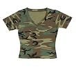 Womens Woodland Camo S/S V-Neck T-Shirt
