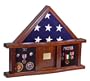 Military Medal Shadow Box with Display Case for Memorial Flag - Felt in Black, Blue, or Red (Black Selected)