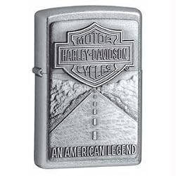 Zippo Harley Davidson Shield and American Legend Emblem Street Chrome Pocket Lighter