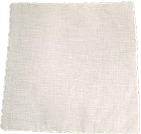 Scalloped White Handkerchief Set By the Dozen